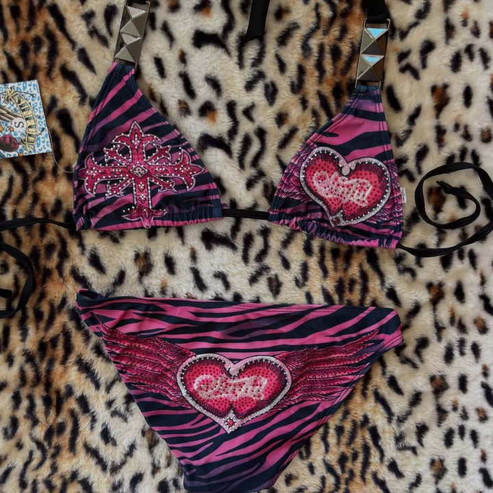 Women's triangle bikini with embellishments StylebySassy