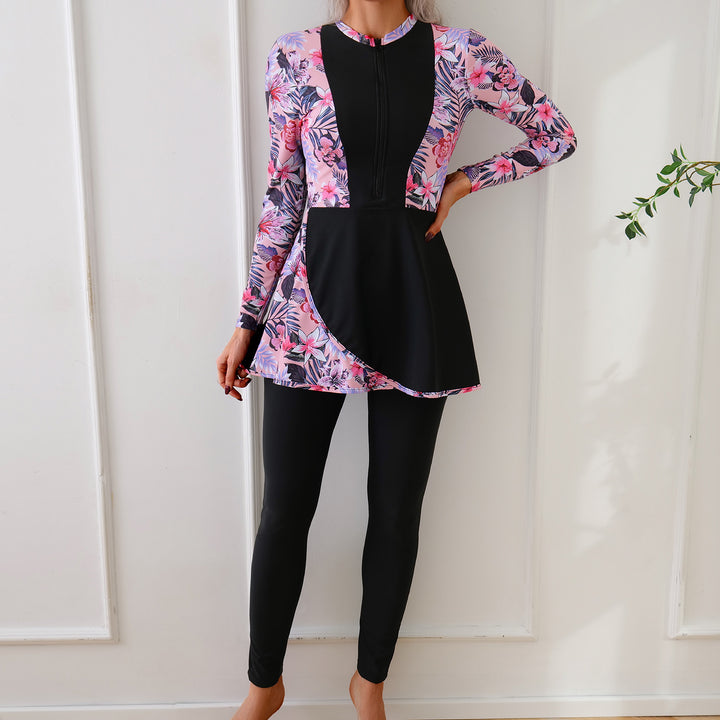 Ladies Sporty Long Sleeve Swimsuit with Elegant Tunic Look StylebySassy