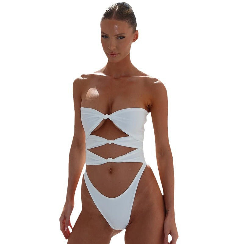 Women's Bandeau swimsuit with knot design StylebySassy