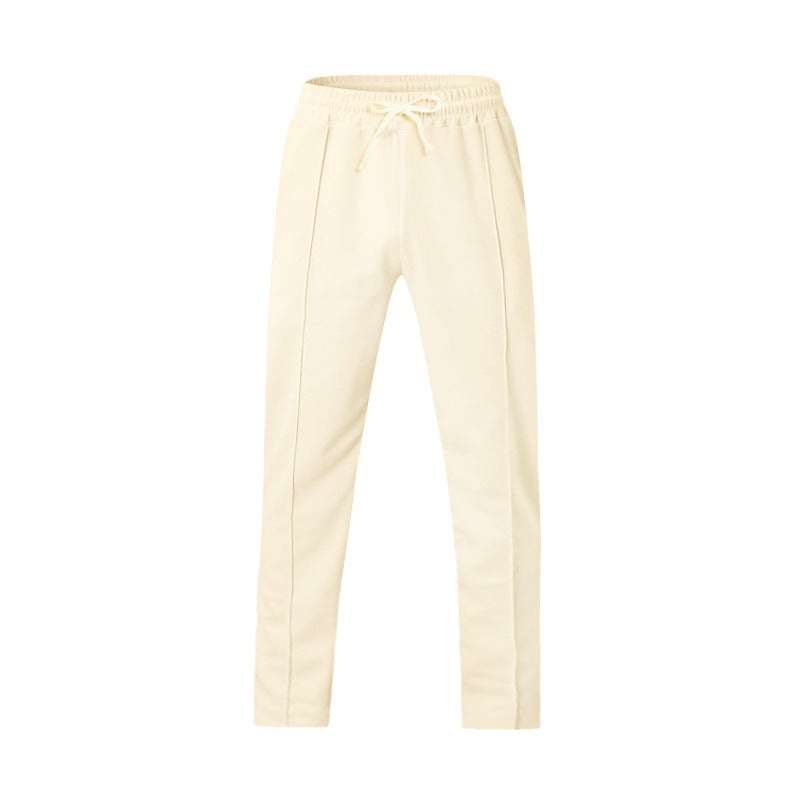 Men's narrow-cut joggers with drawstring and decorative crease StylebySassy