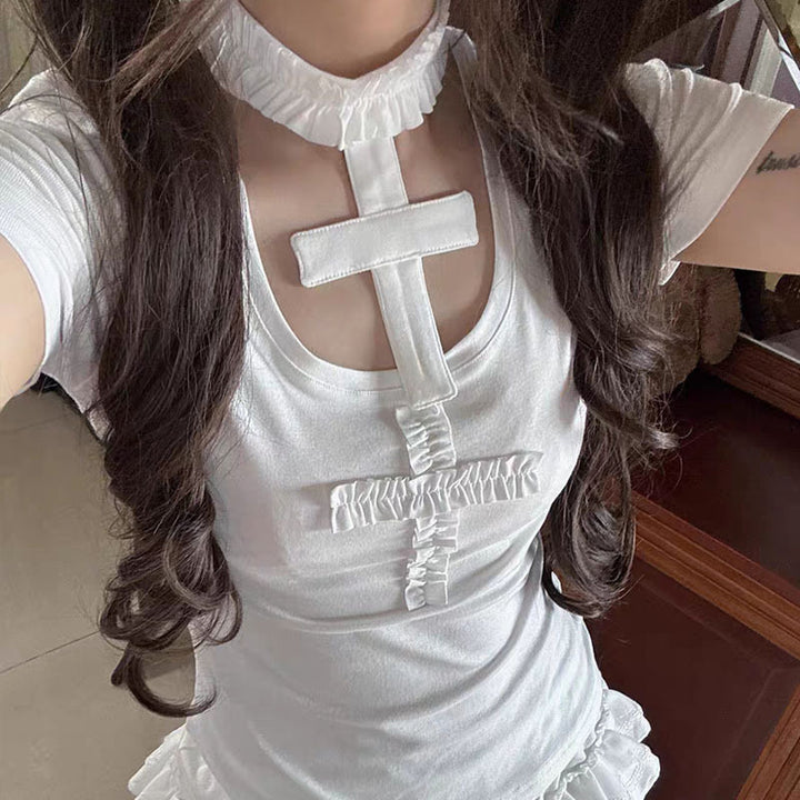 Women's sexy Crop Top with sophisticated choker design StylebySassy