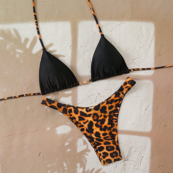 Ladies Designer Bikini with Leopard Print and Elaborate Details StylebySassy