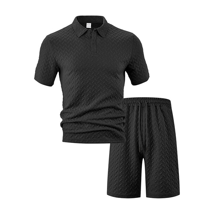 Men's structured polo set made of breathable cotton blend StylebySassy