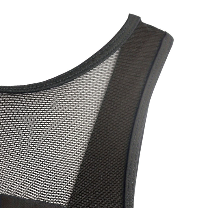 Ladies High-Neck Swimsuit with Transparent Mesh Details StylebySassy