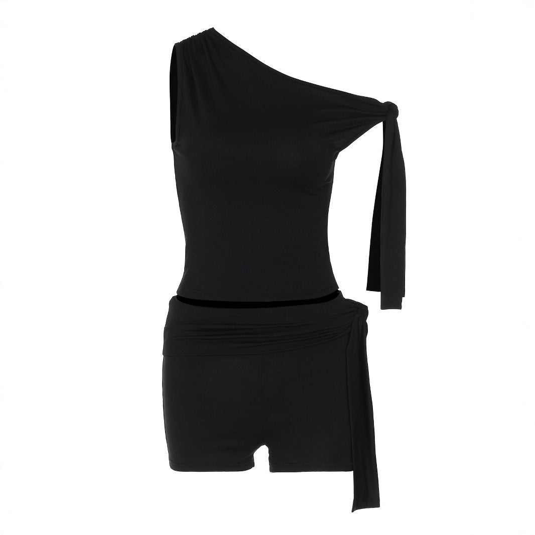 Women's trendy top with asymmetrical cut and chiffon material StylebySassy