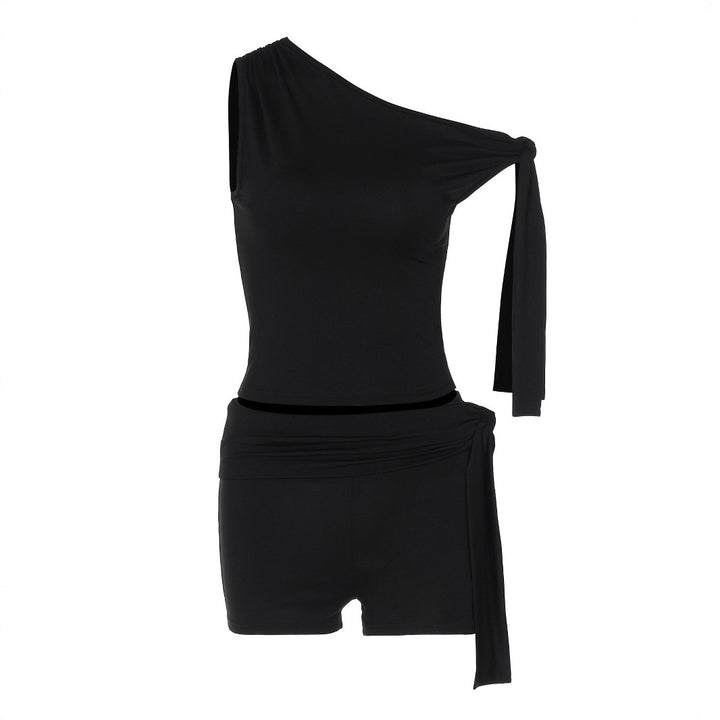 Women's trendy top with asymmetrical cut and chiffon material StylebySassy