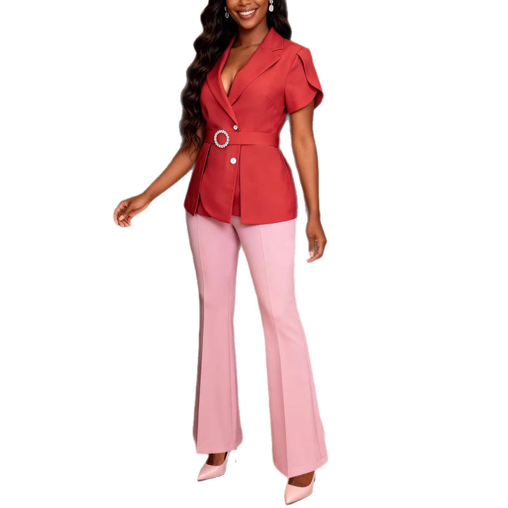 Women Elegant Blazer Top with Tailored Silhouette and Decorative Button StylebySassy