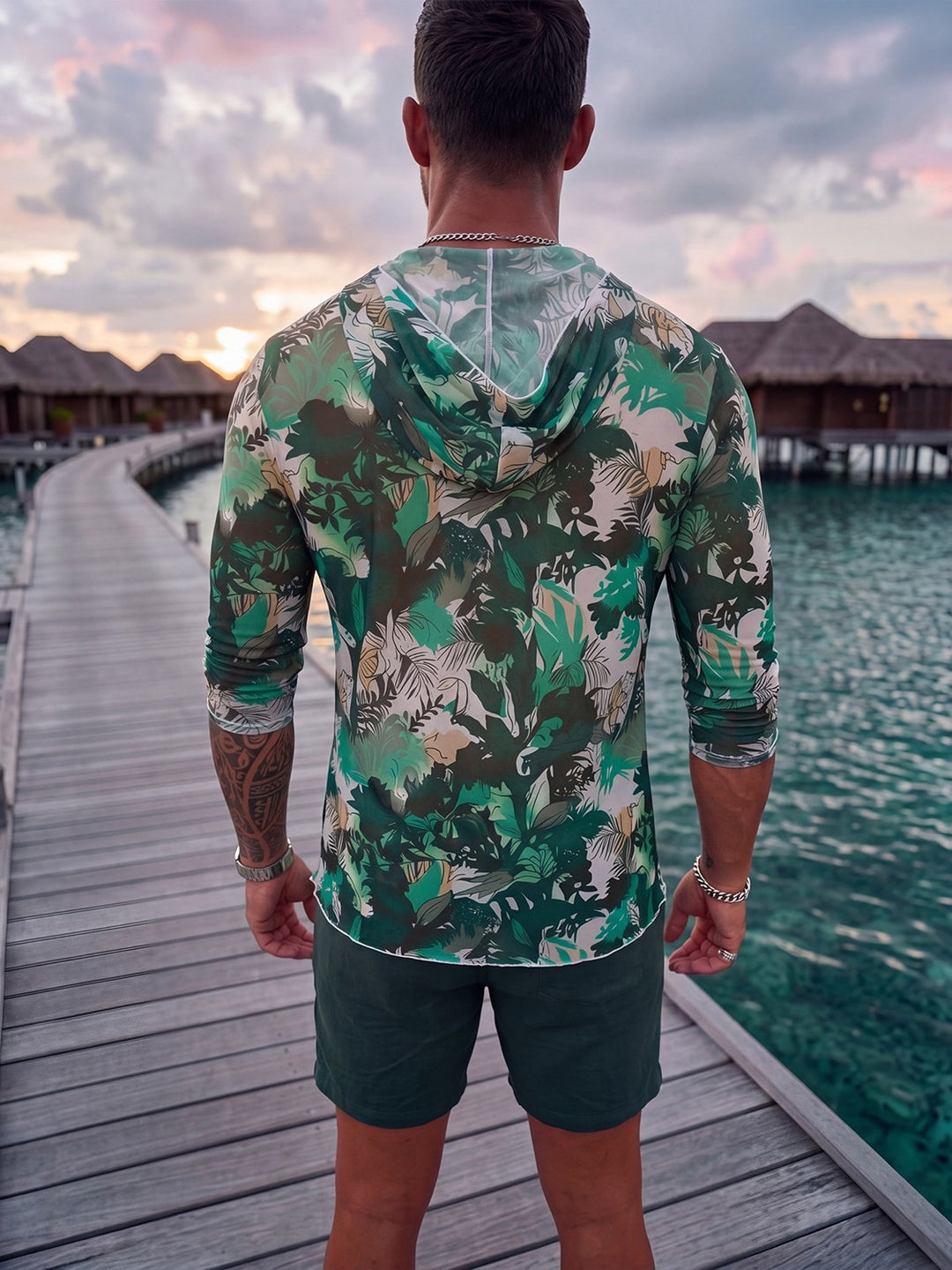 Men's Long Sleeve Shirt with Floral Pattern StylebySassy