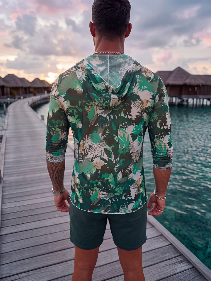 Men's Long Sleeve Shirt with Floral Pattern StylebySassy