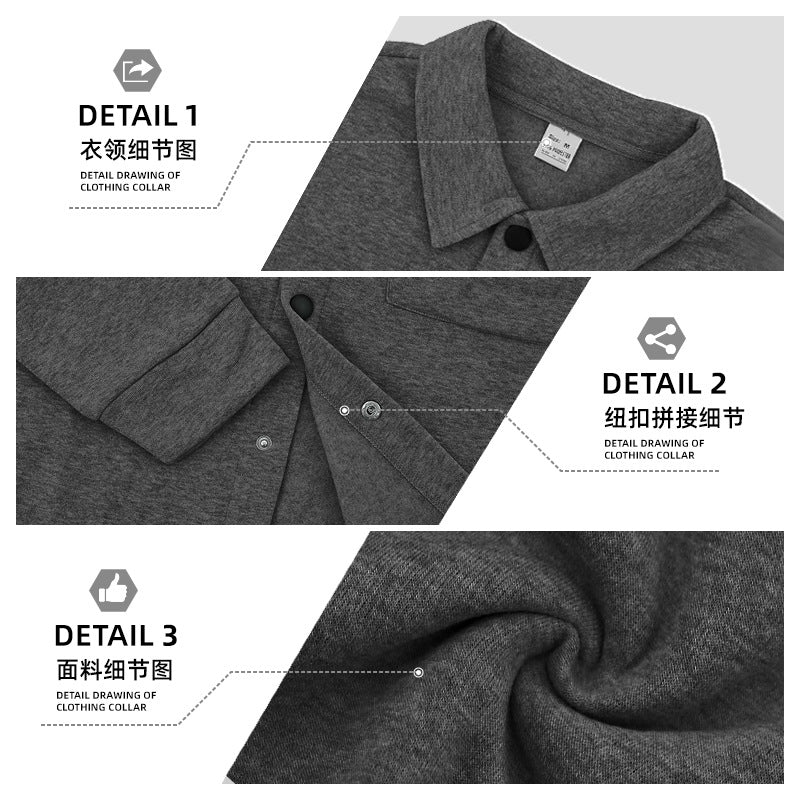 Men's wool blend overshirt jacket with flap pockets, concealed button placket, and shirt collar StylebySassy