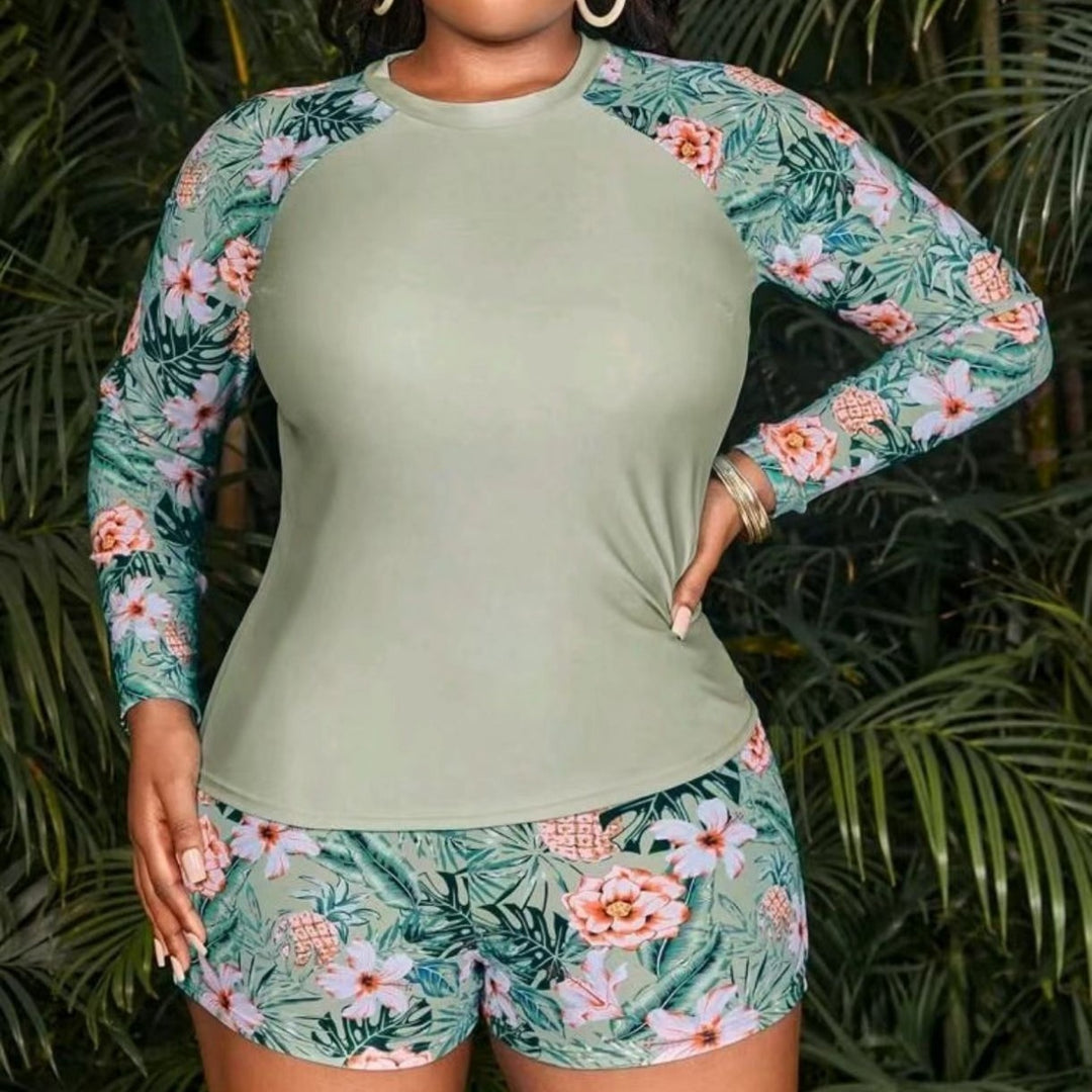 Women's UV Protection Swim Top and Shorts Set StylebySassy