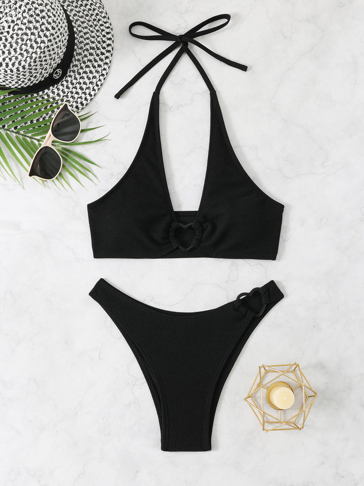 Women High-Cut Bikini Set with Fashionable Knot Detail StylebySassy