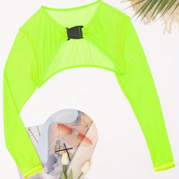Women's Crop Top with stylish mix of mesh and gathering StylebySassy