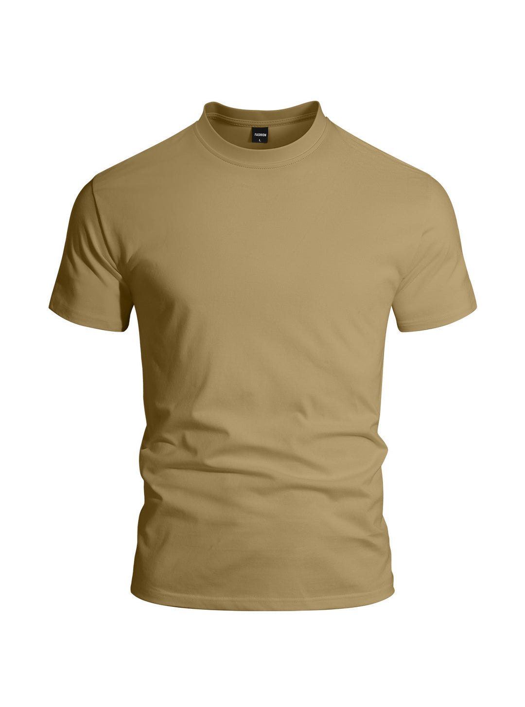 Men's close-fitting round neck basic shirt made of single jersey with reinforced neckband StylebySassy