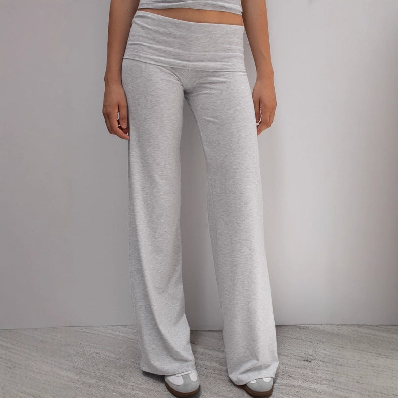 Women's nano elastic yoga pants with abdominal wrap and wide leg StylebySassy