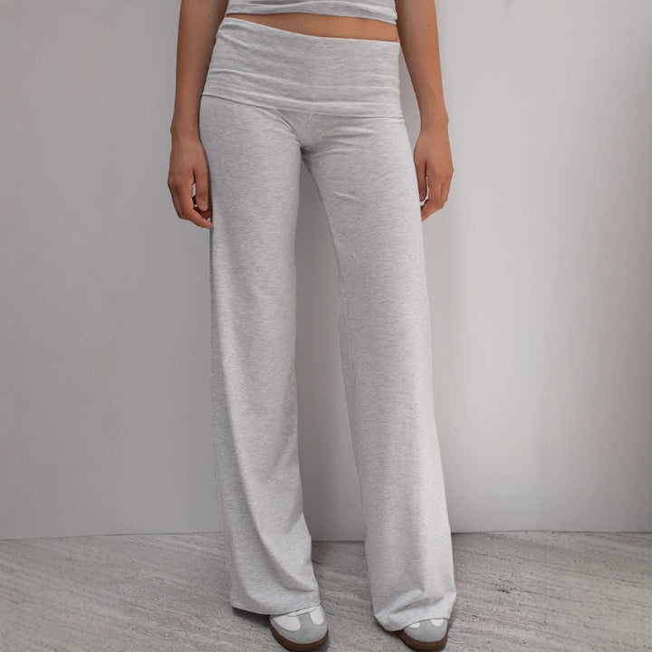 Women's nano elastic yoga pants with abdominal wrap and wide leg StylebySassy