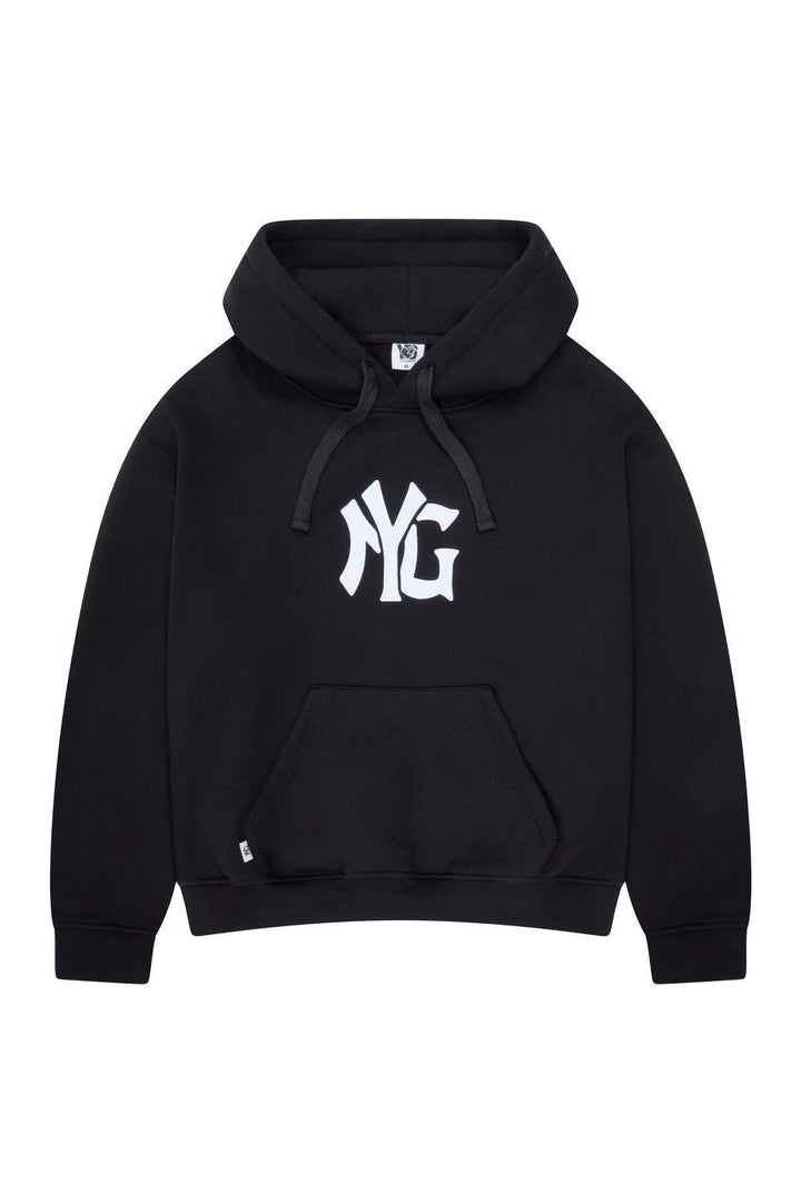 Unisex oversized hooded sweatshirt jacket with two-way zipper and logo application StylebySassy