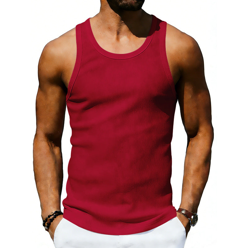 Men's ribbed casual tank top with wide straps and a fitted cut StylebySassy