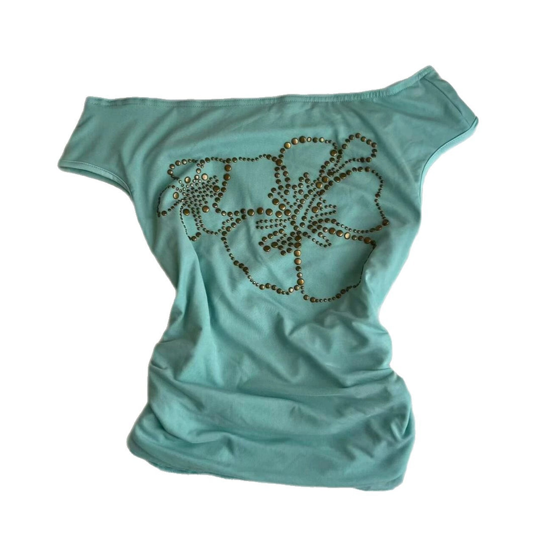 Women's Off-Shoulder Top with Sparkling Details StylebySassy