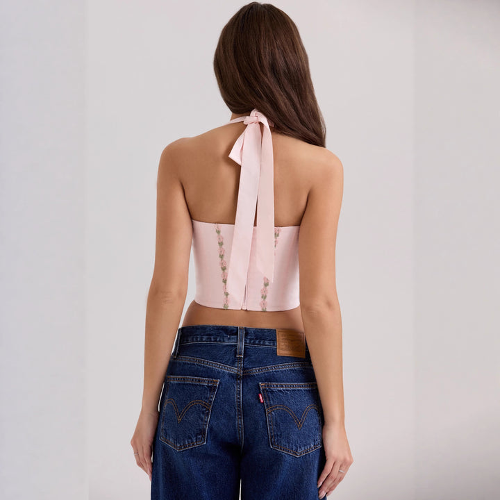 Women's Sexy Corset Top with Floral Accents StylebySassy