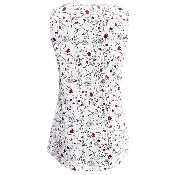 Women's casual falling A-line top with round neck, floral all-over pattern and flowing hem StylebySassy