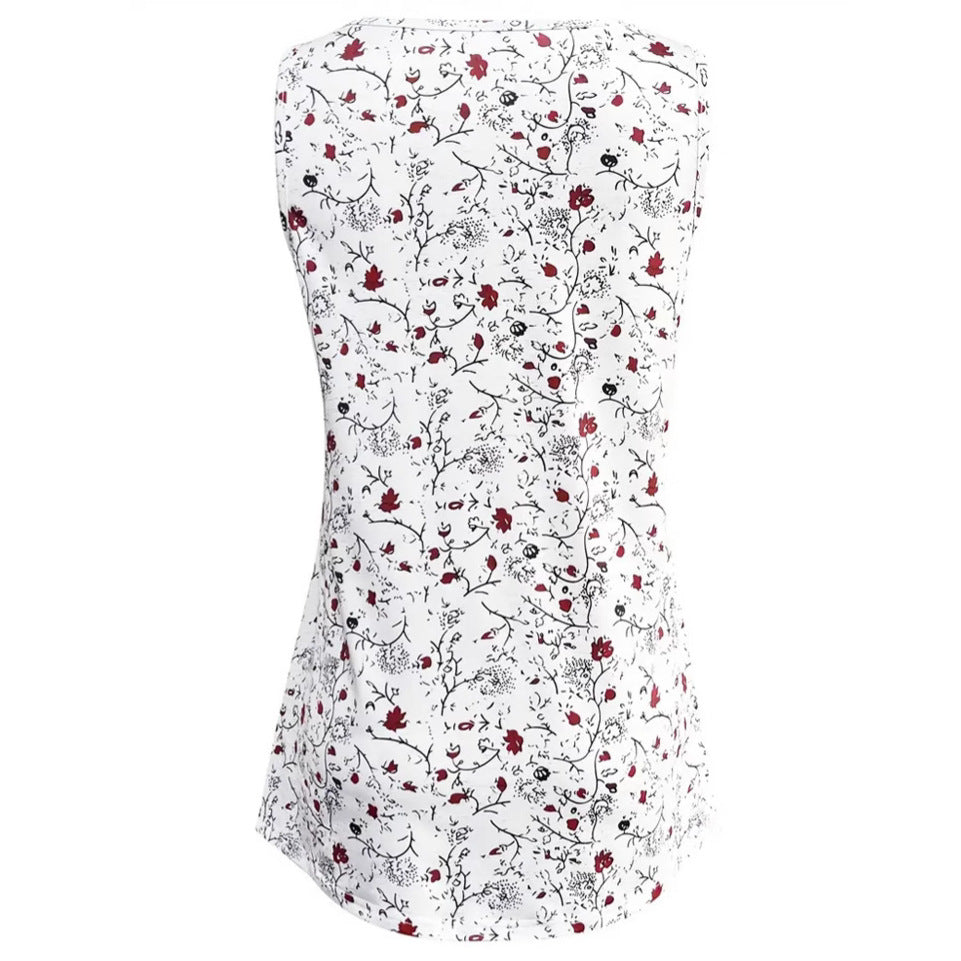 Women's falling spaghetti strap top in swing cut with fine floral pattern StylebySassy