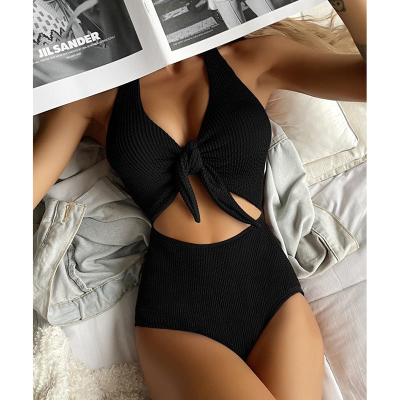 Women's One-Piece Swimsuit with Innovative Wrap Detail StylebySassy