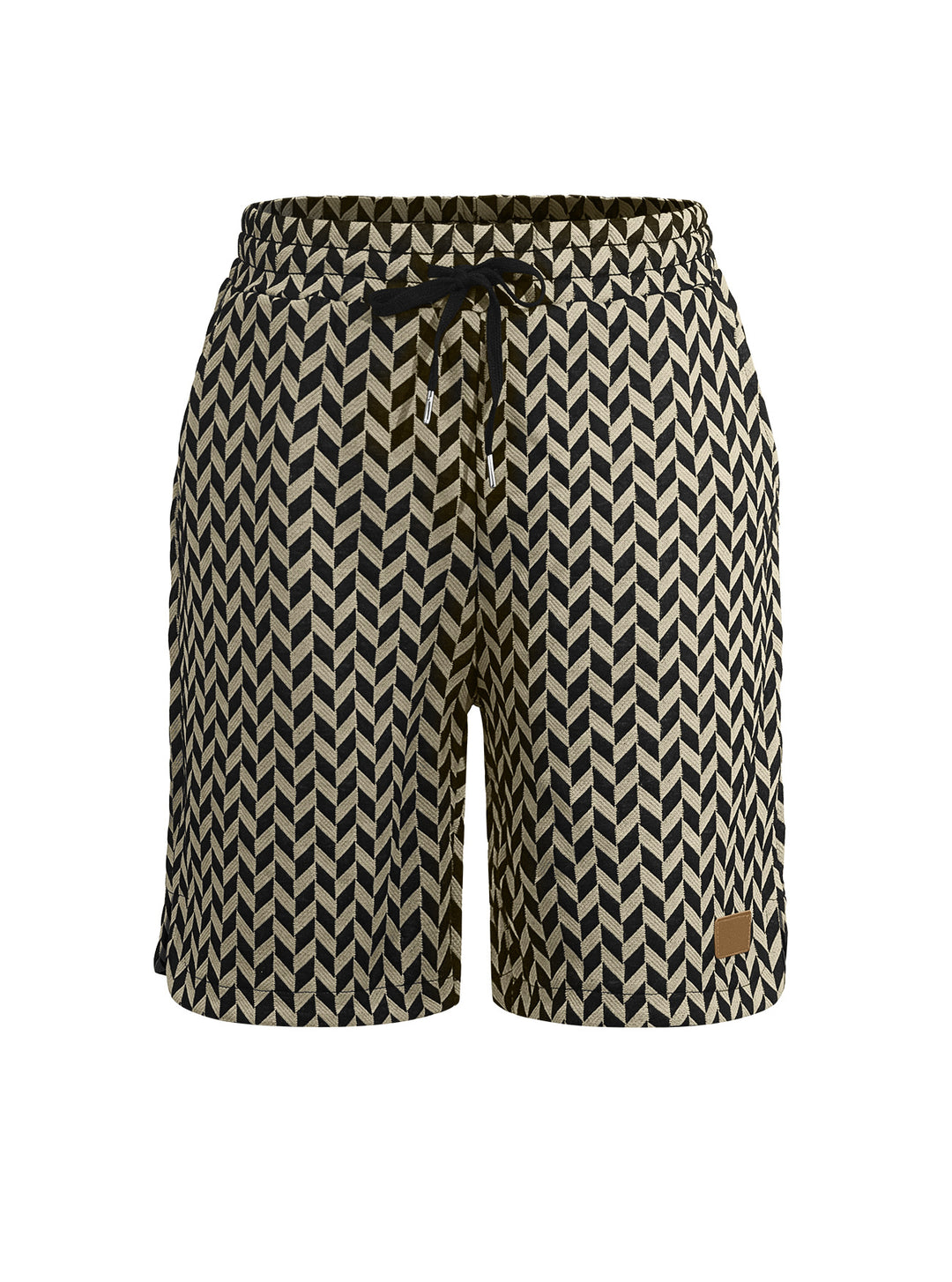 Women's Jacquard Shorts with elastic comfort waistband, drawstring and herringbone pattern StylebySassy