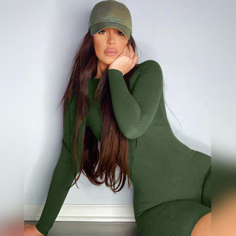 Women Fitted Long Sleeve Short Jumpsuit StylebySassy