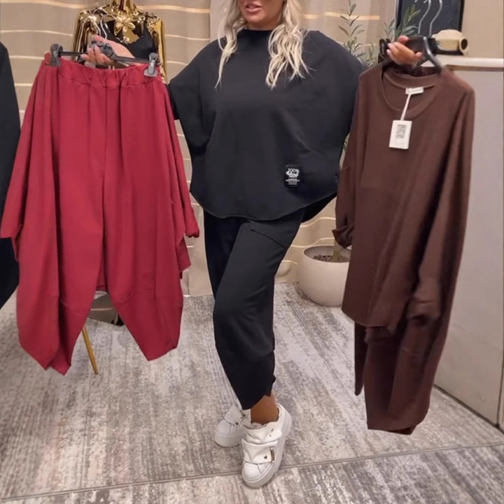 Women's Nano Lounge Set made of oversized cape sweatshirt and tapered jog pant StylebySassy