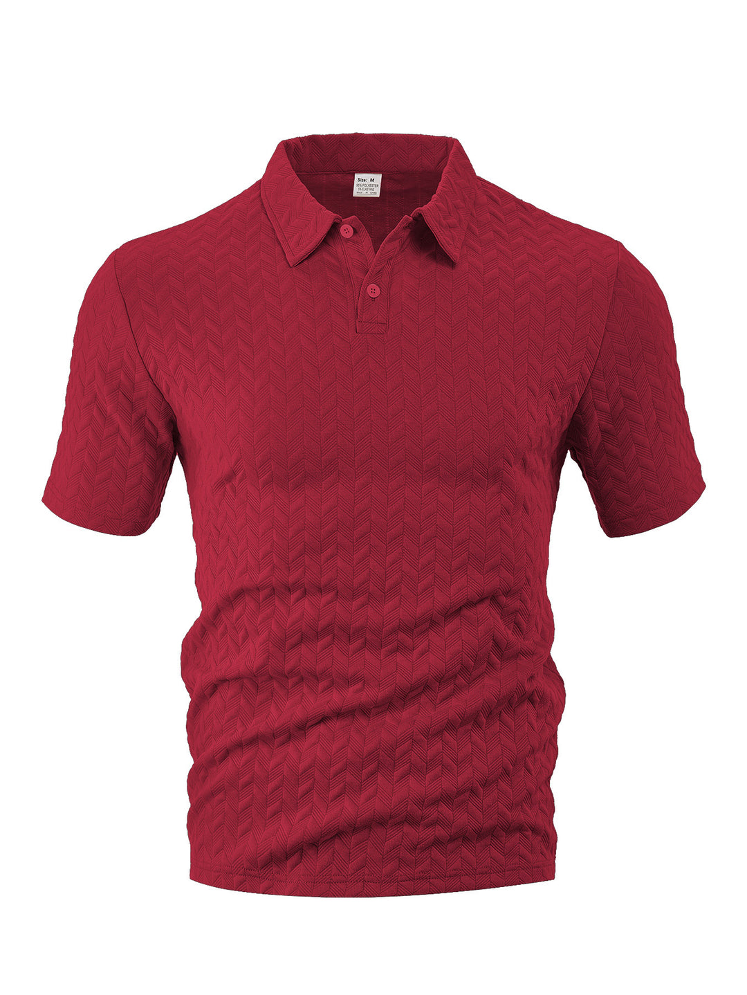 Men's structured short sleeve knit collar shirt with chevron pattern StylebySassy