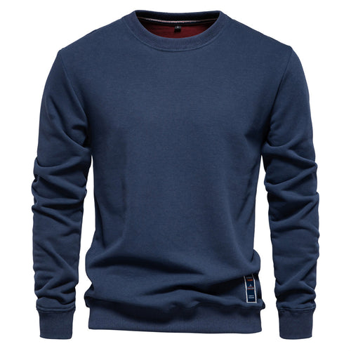 Men's classic crew neck sweatshirt made of heavy cotton blend with fleece inner side and ribbed cuffs StylebySassy