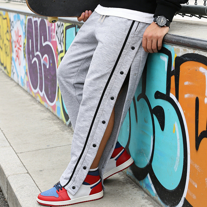 Unisex nan light sports training pants with snap button placket and elastic drawstring waistband StylebySassy