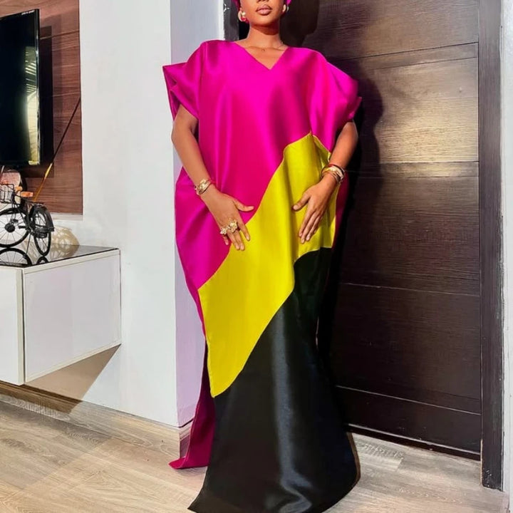 Women asymmetrical kaftan dress with voluminous sleeves StylebySassy