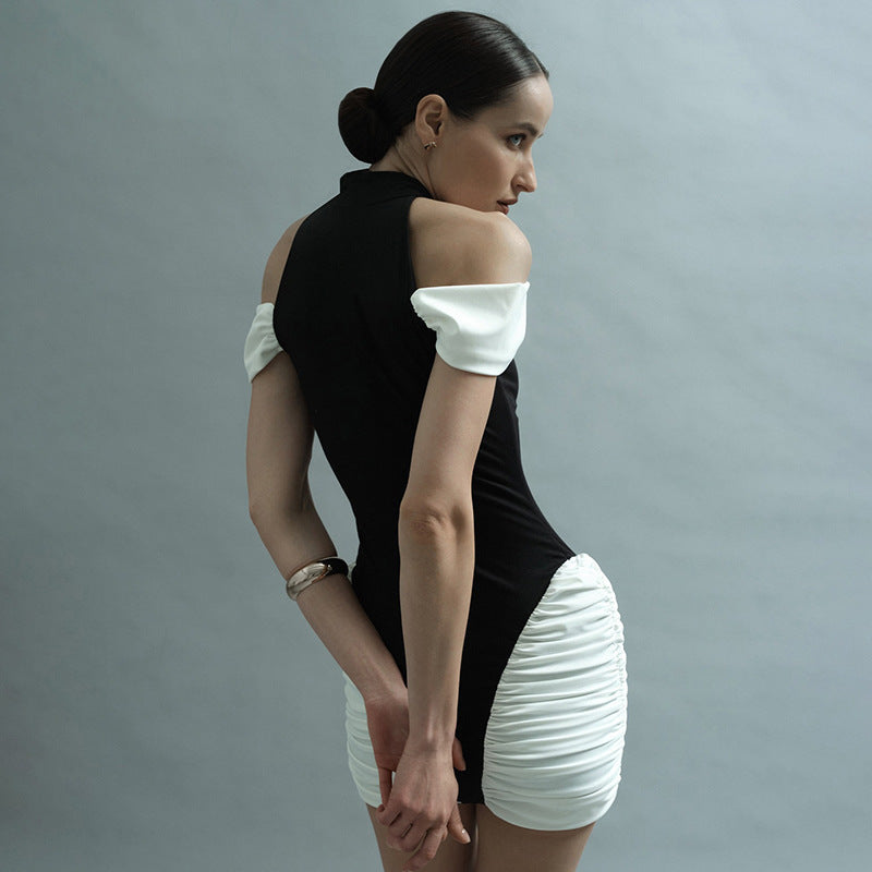 Women Figure-enhancing Dress with Continuous Ruffle Design StylebySassy