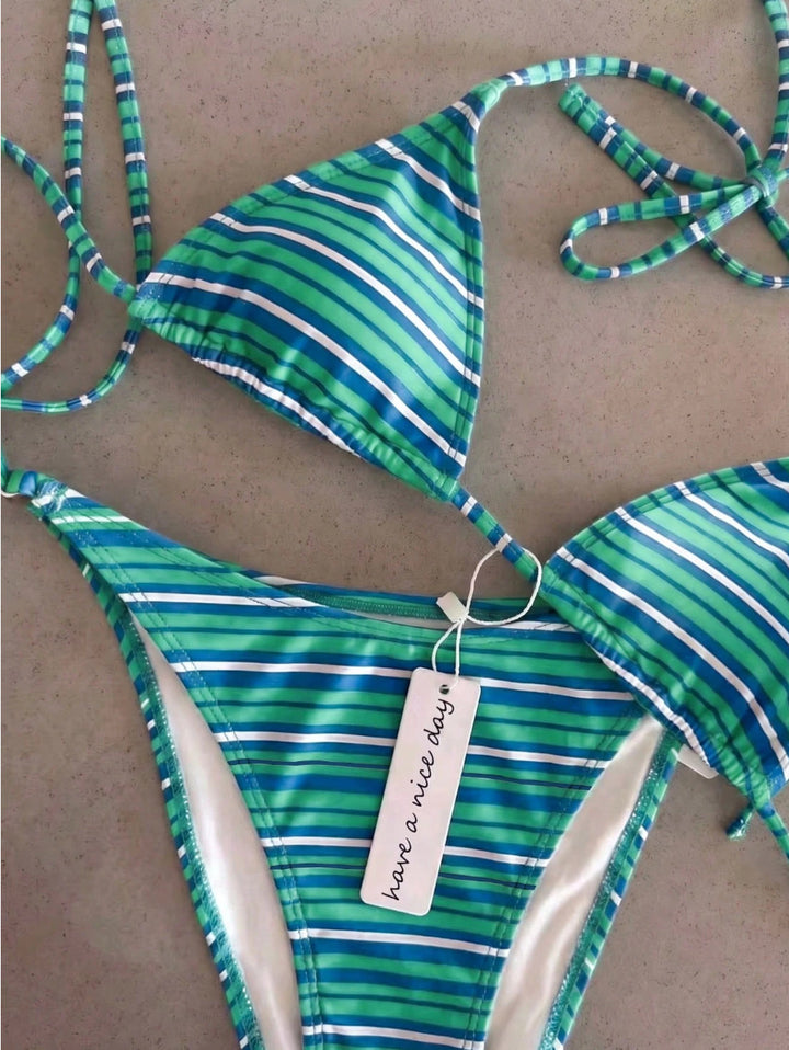 Women's triangle bikini with classic polka dot pattern StylebySassy