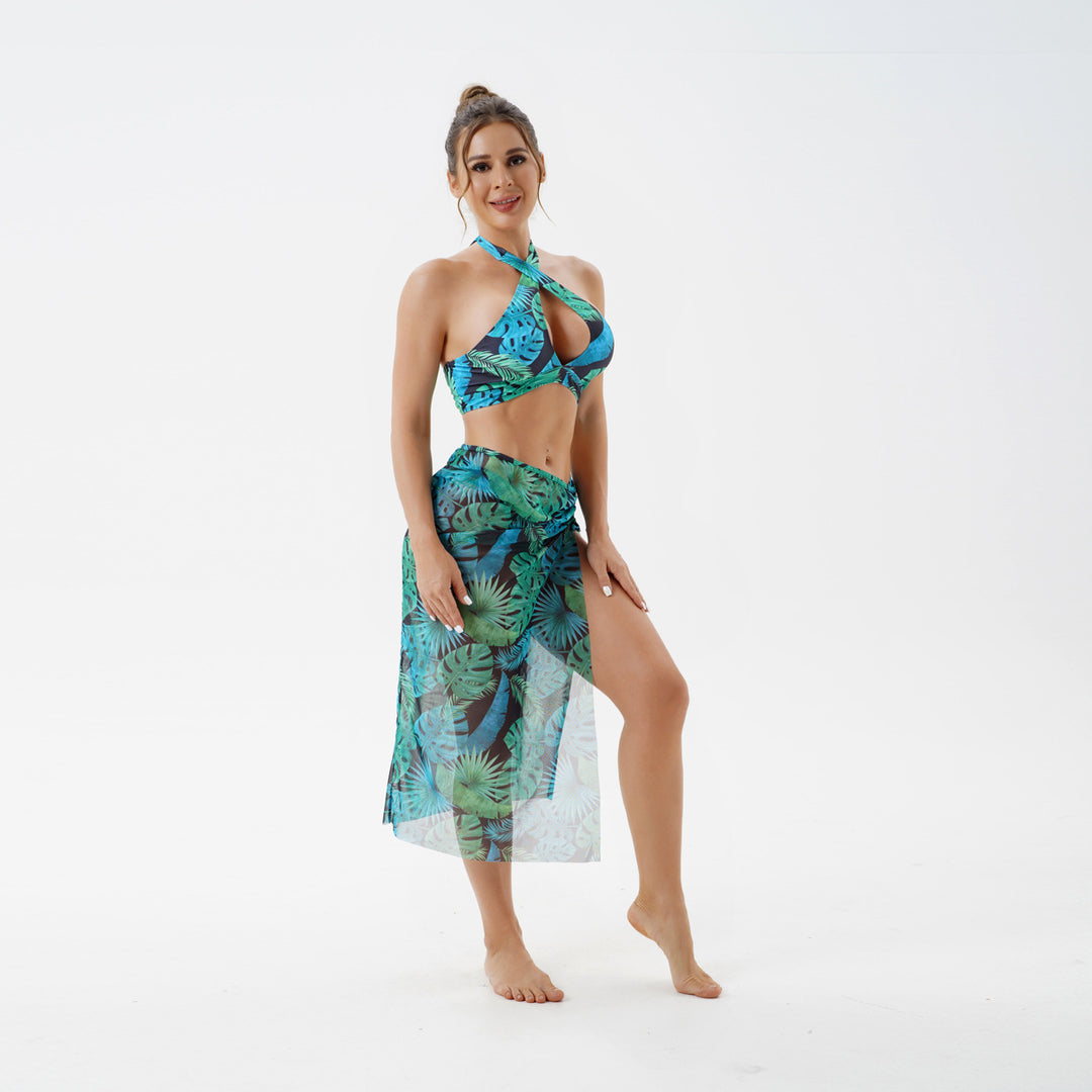 Women’s Fashionable Bikini with Transparent Beach Pareo StylebySassy
