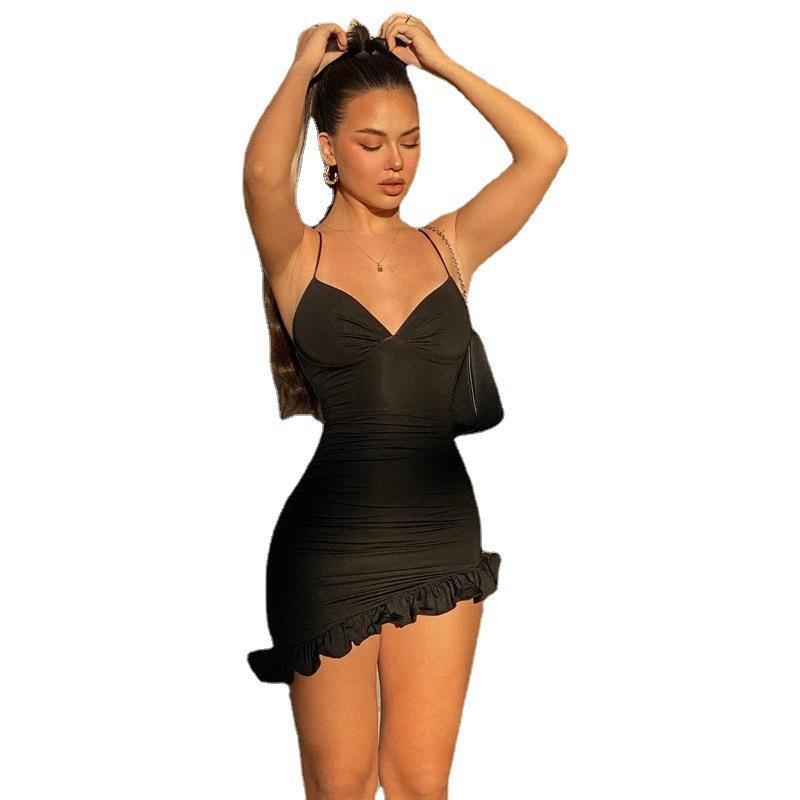 Women Elegant Mini Dress with Sophisticated Ruffle Detail StylebySassy