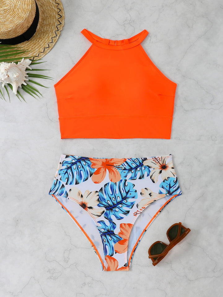 Women's Sporty Bikini Set with High-Cut Bottom and Modern Back StylebySassy