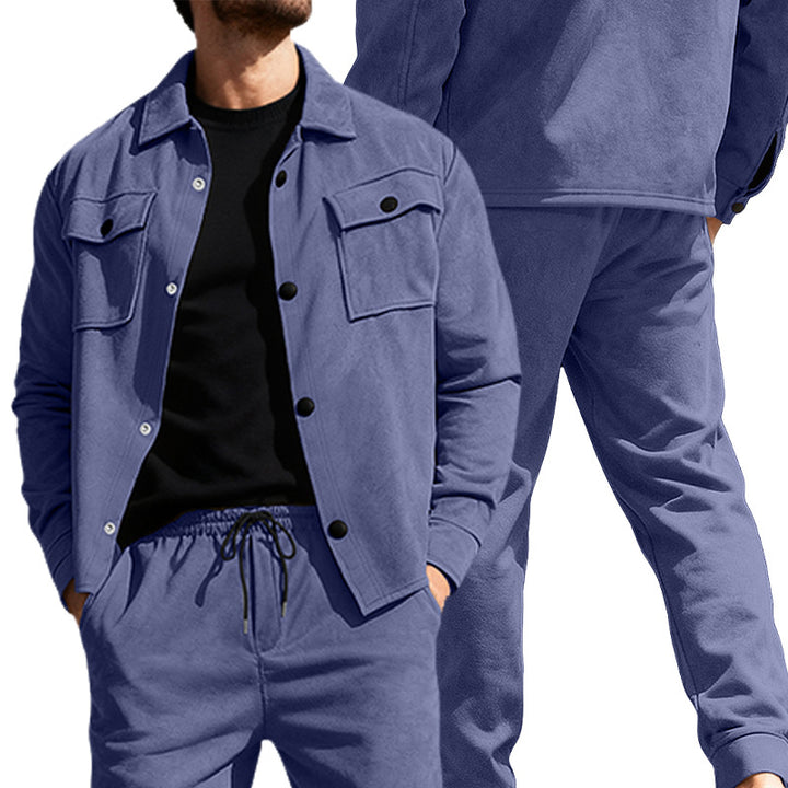 Men's Nan Shirt Jacket with Flap Pockets and Straight Cut Chino Pants StylebySassy