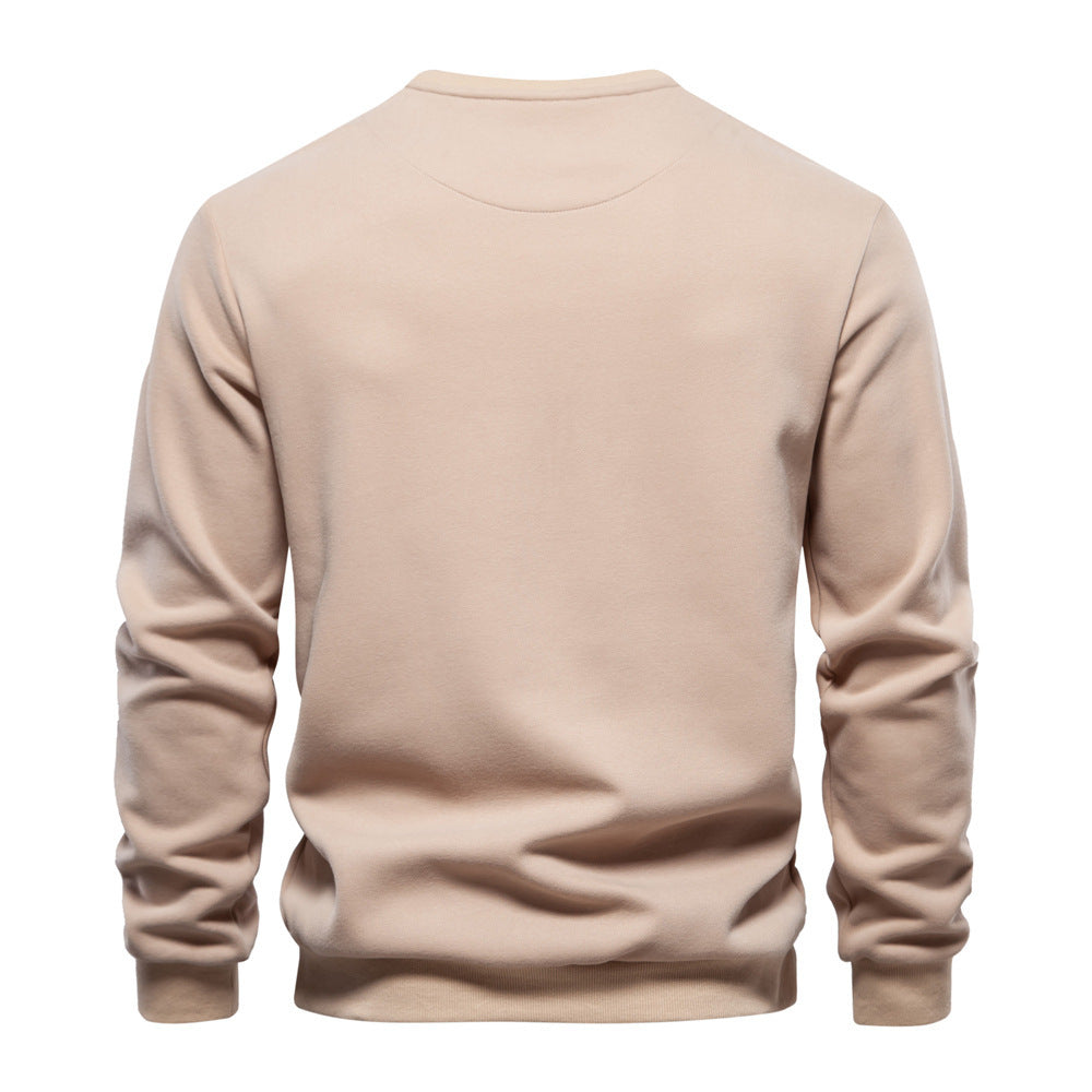 Men's nano sweatshirt with round neck, patch chest pocket with horizontal zipper and ribbed hem StylebySassy