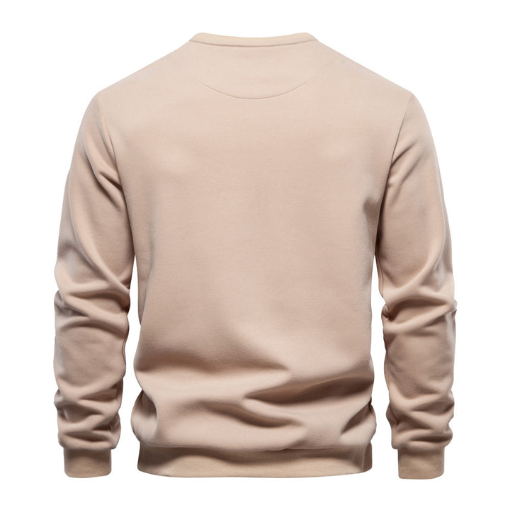 Men's nano sweatshirt with round neck, patch chest pocket with horizontal zipper and ribbed hem StylebySassy