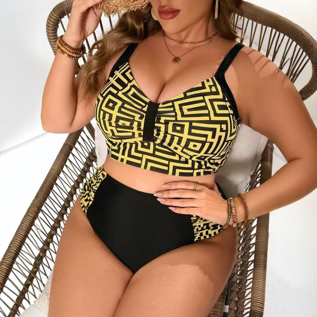 Women's Two-Piece Bikini Set with Modern Geometric Design StylebySassy