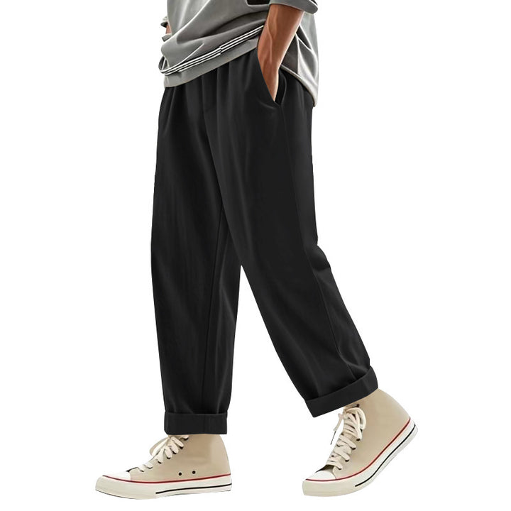 Men's wide pleat chino pants with cuffs, tapered fit and side pockets StylebySassy