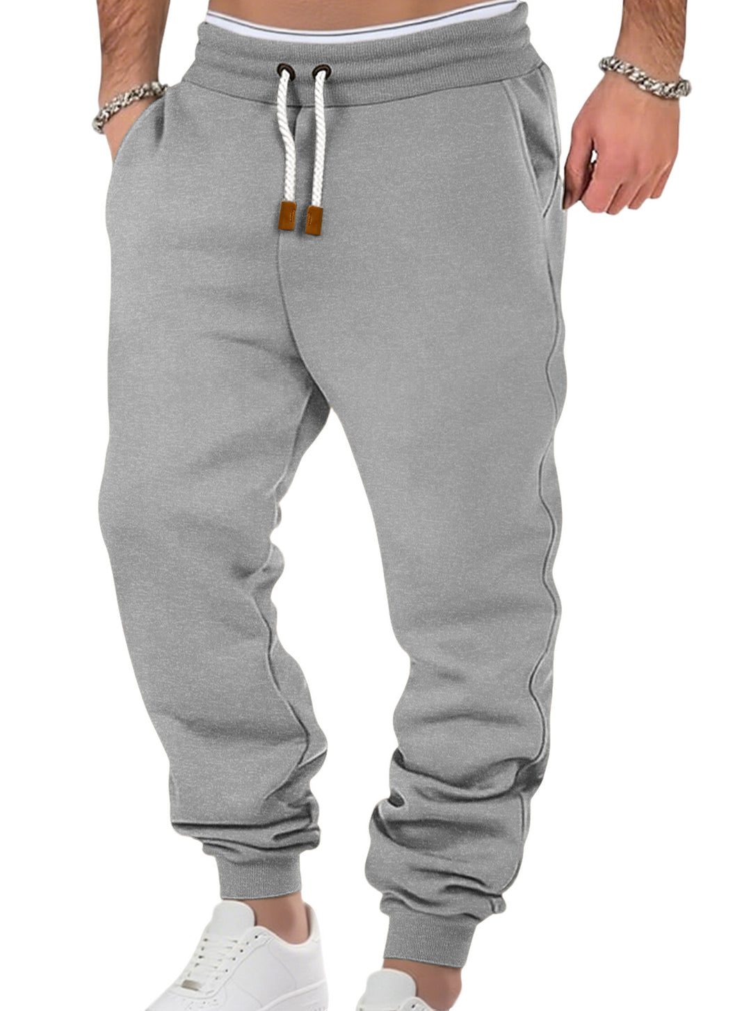 Men's comfortable jogging pants made of high-quality cotton blend with elastic waistband, drawstring, and cuffs StylebySassy