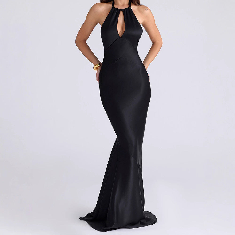 Women High-Quality Evening Dress with Refined Keyhole Neckline StylebySassy