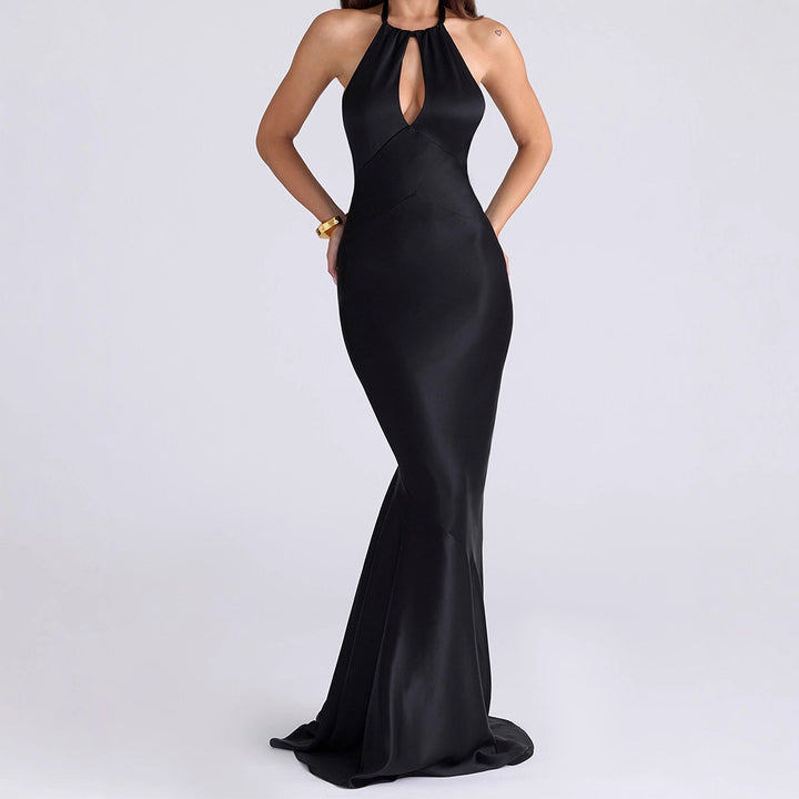 Women High-Quality Evening Dress with Refined Keyhole Neckline StylebySassy