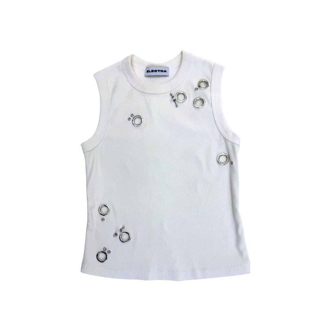 Women's Sporty Top with Decorative Eyelets StylebySassy