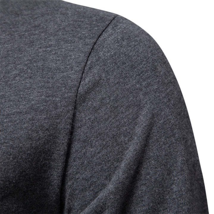 Men's Nano Minimalist Round Neck Sweatshirt Made of Cotton Blend with Ribbed Cuffs StylebySassy