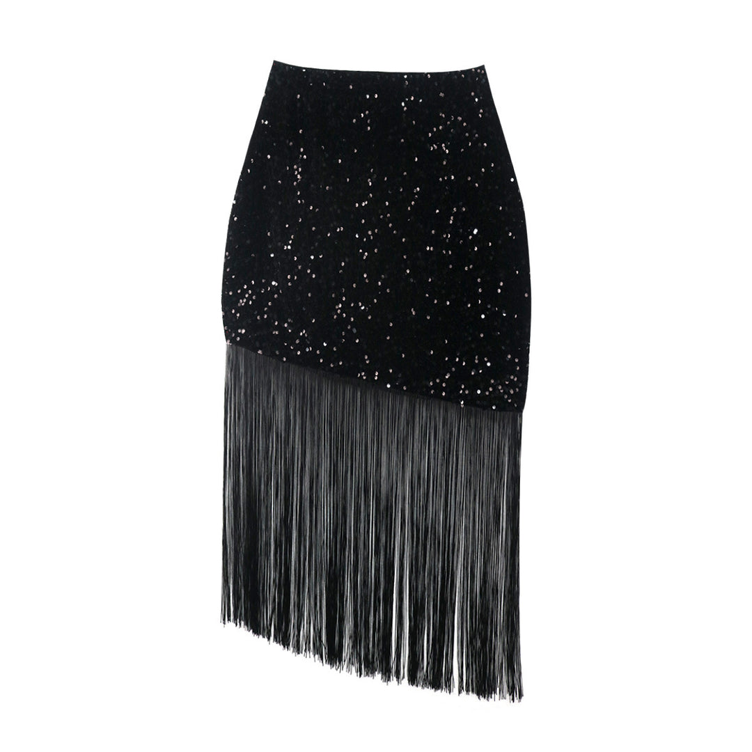 Ladies glamorous skirt with sequins and fringes StylebySassy